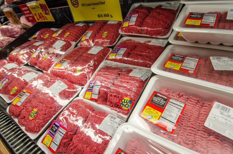 Supermarket meat products 