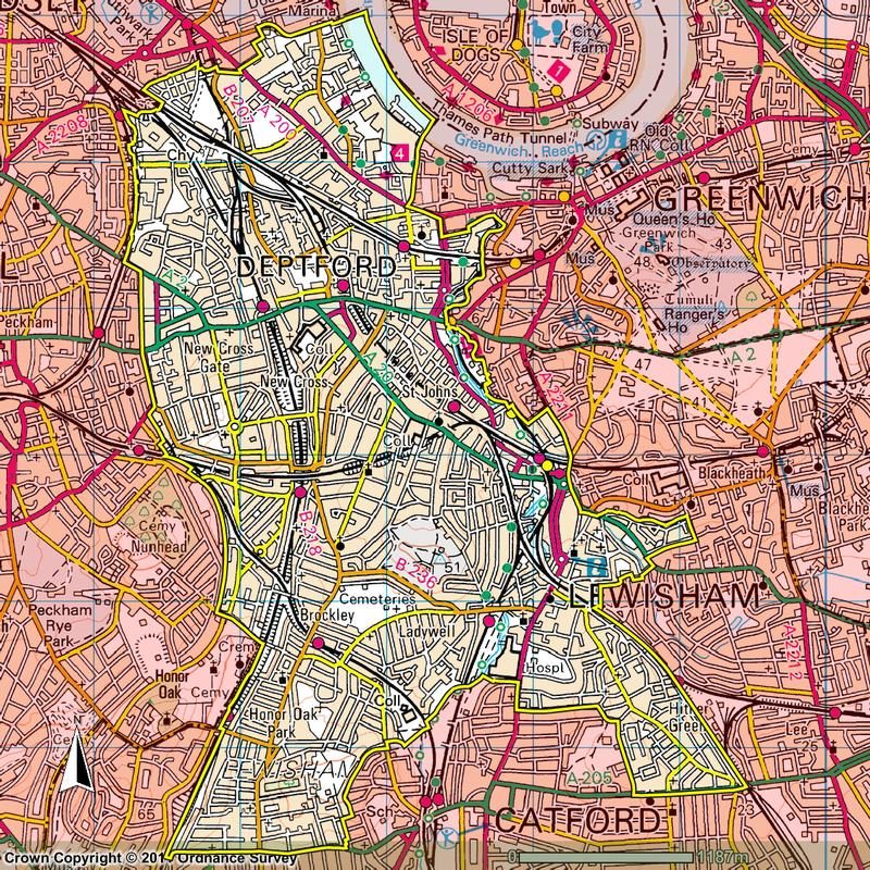 Map of Lewisham Deptford