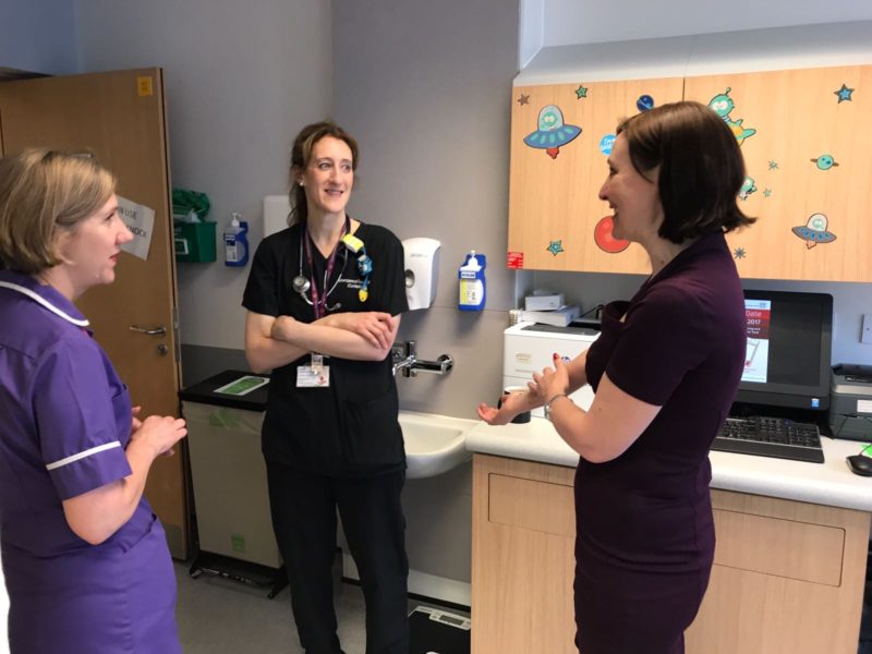 Vicky meeting nurses at Lewisham Hospital