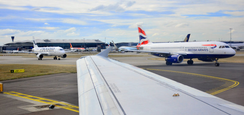 Planes at Heathrow airport