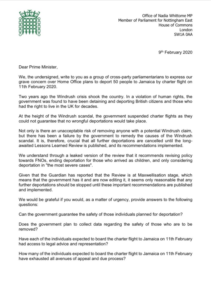 Letter to Home Office p. 1