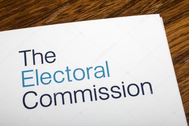 Photo of a piece of paper with The Electoral Commission written on