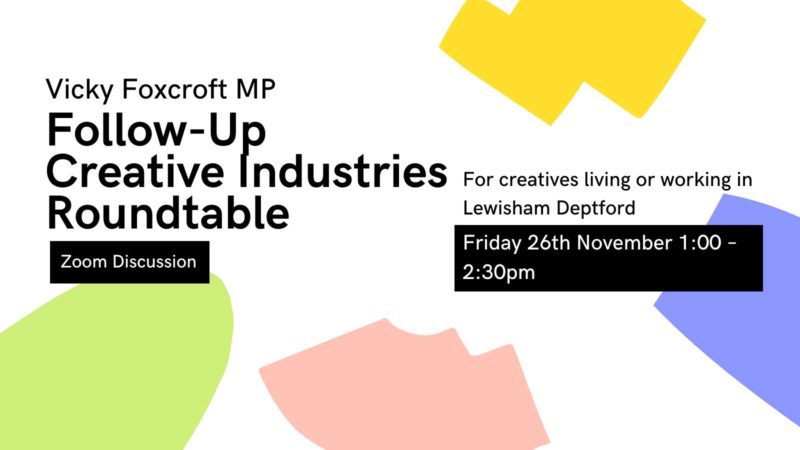 Follow up Creative Industries Roundtable Zoom Discussion Friday 26th Nov 1-2.30pm