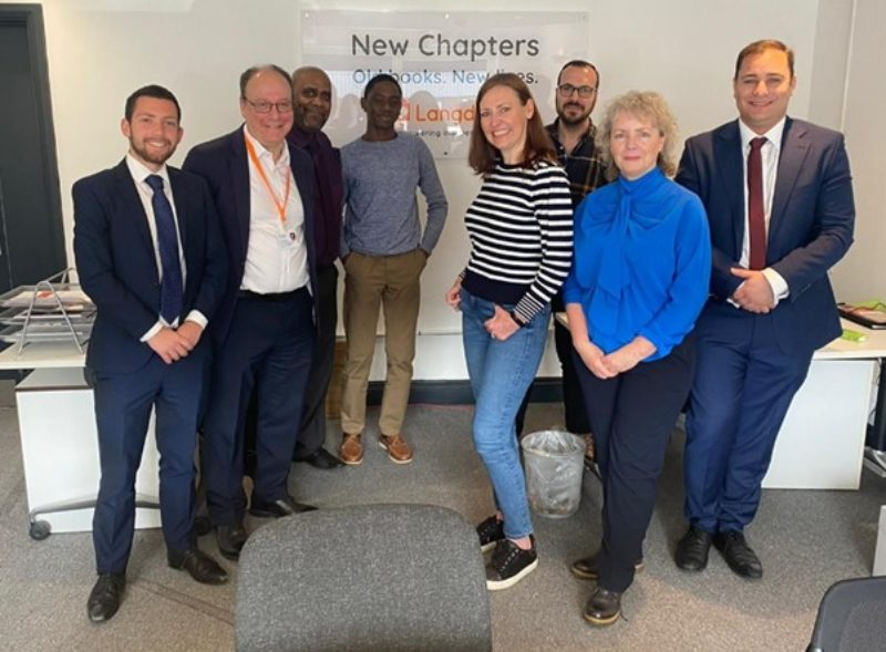 Vicky and Karin Smyth pictured at the New Chapters office with Daniel Kosky (Director of London Jewish Forum), Neil Taylor (Chief Executive, Langdon), Russell Langer (Head of Policy and Research, Jewish Leadership Council) and three members of New Chapters staff.