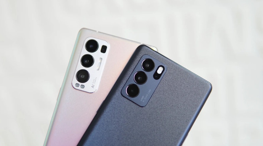 Two Smartphones, with one put on top of the other.